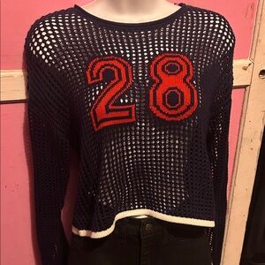 Open Knit Sweater with number 28